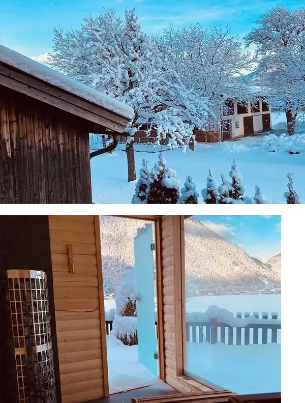 Chalet Forsthaus Garten Winter